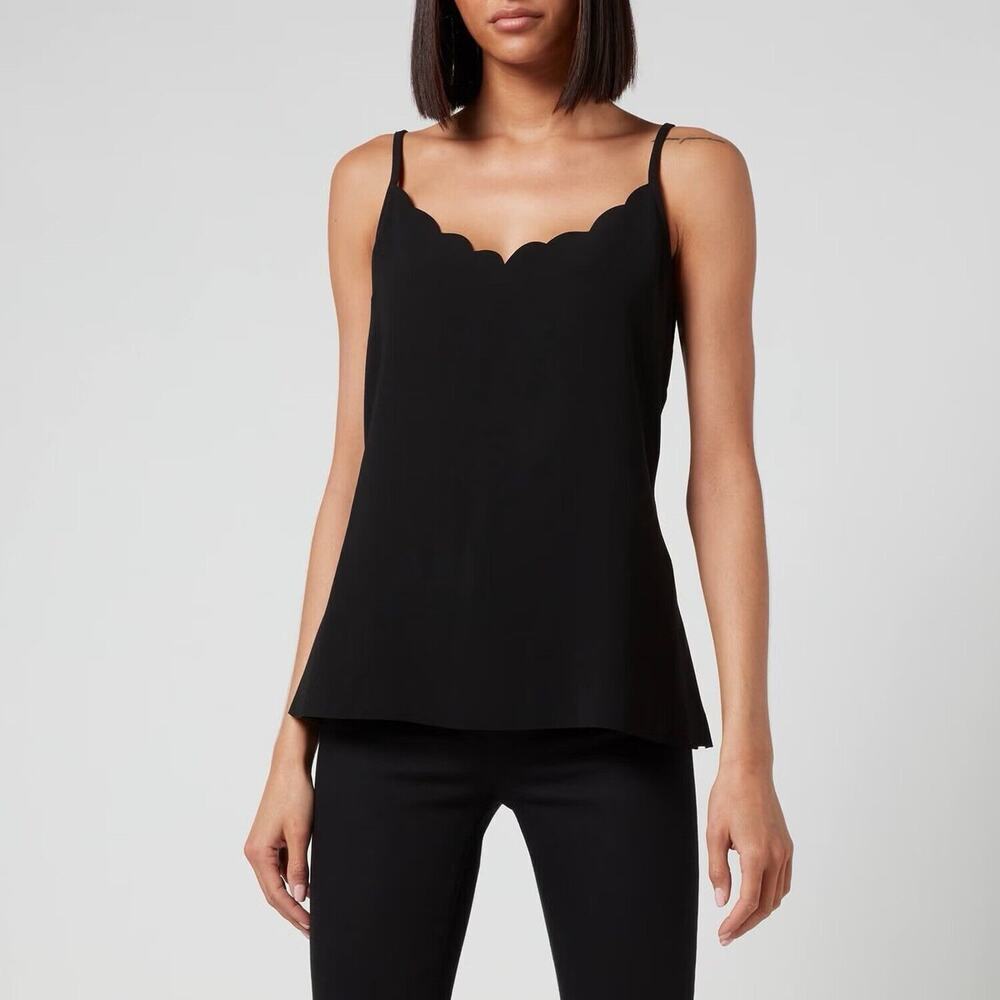 Ted Baker Womens Scallop Cami Tank Black Size Small Layering Capsule Wardrobe